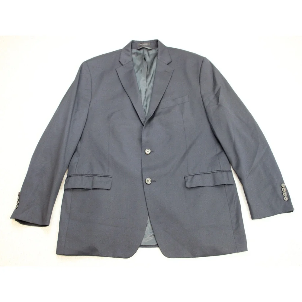 Lauren‎ Ralph Lauren Blazer Men's 46L Navy Blue 100% Wool Two Button